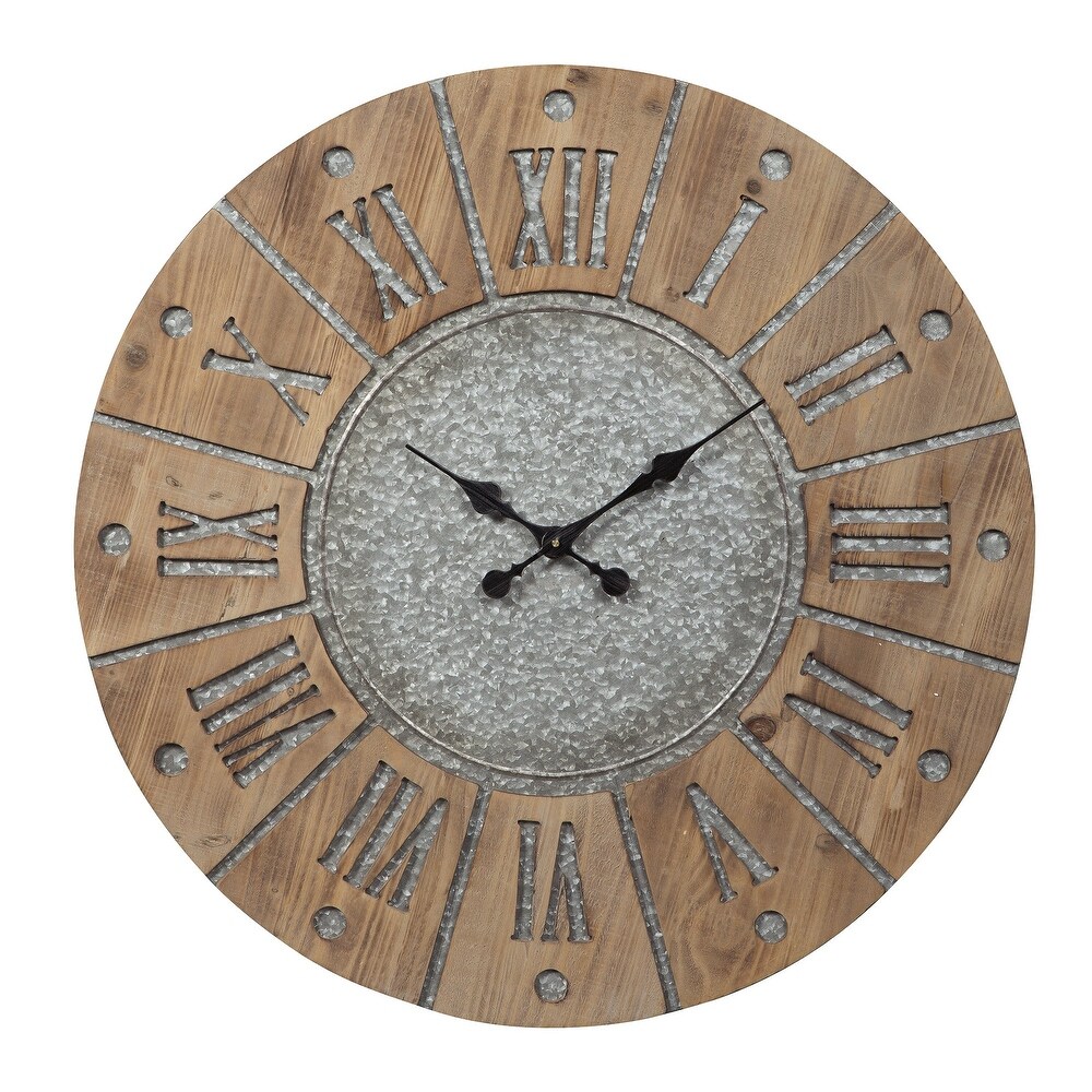 Payson Gray/Brown Modern Farmhouse Wooden Wall Clock   30.75\