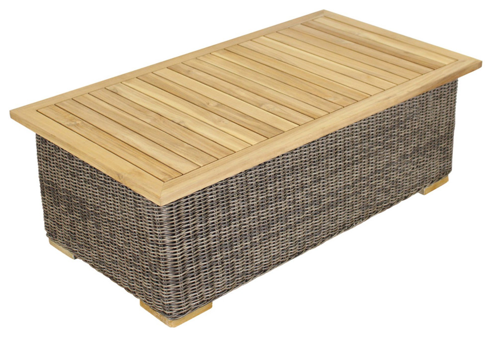 Courtyard Casual Tivoli Rectangle Coffee Table  Teak   Tropical   Outdoor Coffee Tables   by Courtyard Casual  Houzz