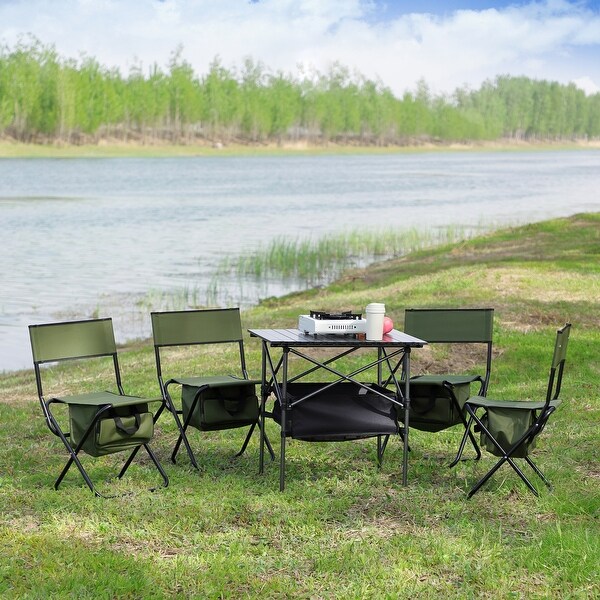 Set of 5，Folding Outdoor Table and Chairs Set for Indoor，Outdoor Camping，Picnics，Beach，Backyard，BBQ，Party，Patio