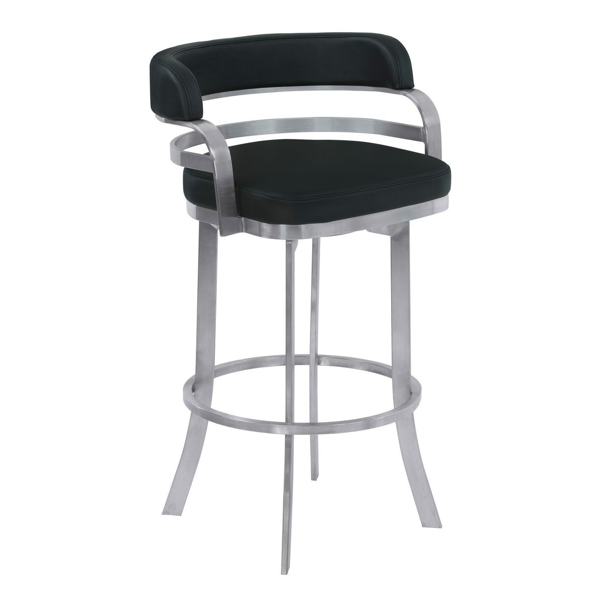 Metal Frame Barstool with Curved Leatherette Seating