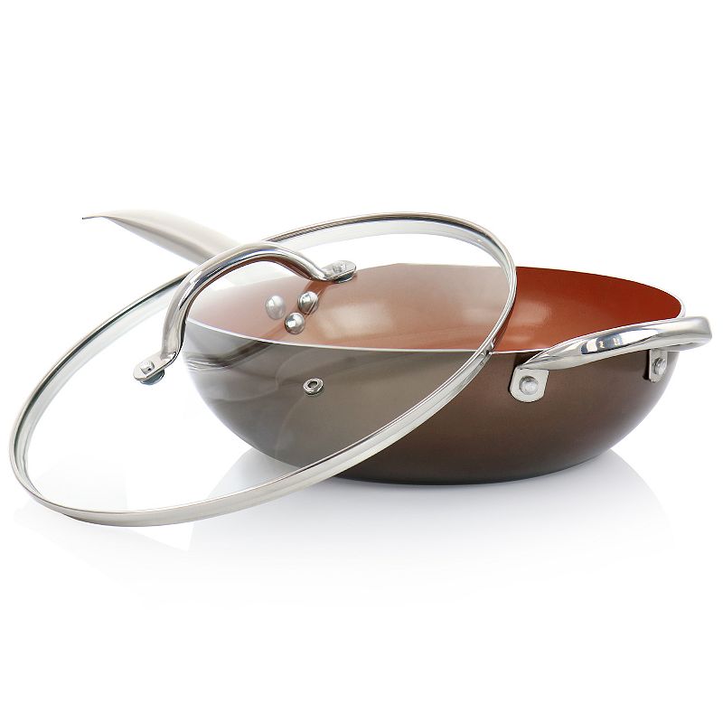 Gibson Home 3.5 Quart Aluminum Nonstick Saute Pan in Copper