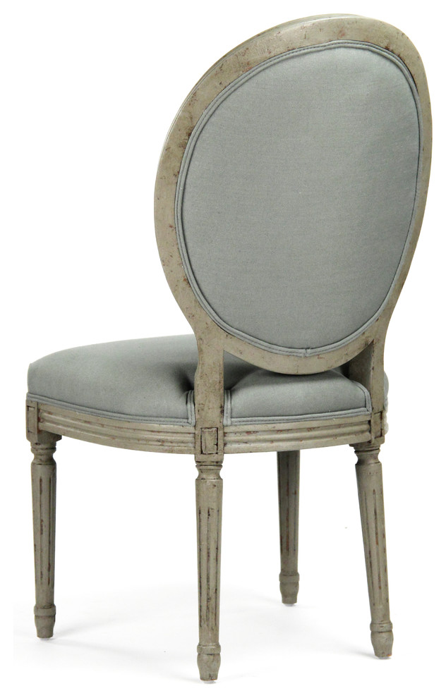 Medallion Side Chair  Sea Foam Green Linen   French Country   Dining Chairs   by Zentique  Inc.  Houzz