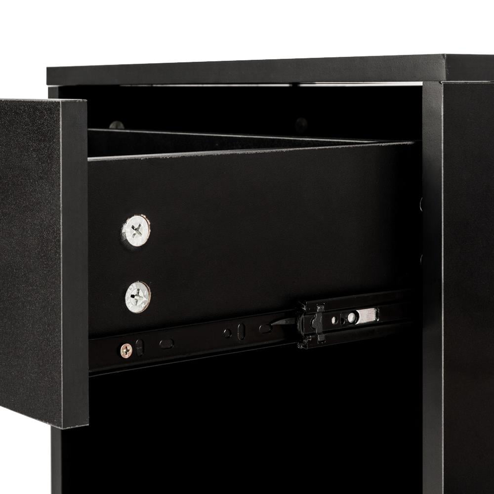 Winado Set of 2 Nightstand End Tables with Drawer Black