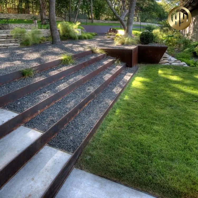 Simple Corten Steel Rusty Metal Factory Supply Lawn Edging