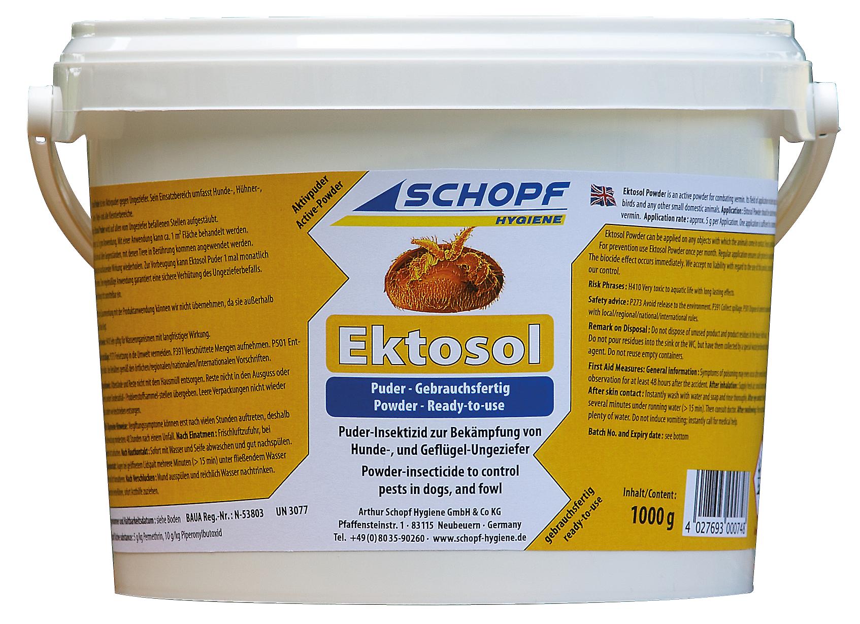 SCHOPF HygieneÂ® EktosolÂ® Puder - gegen GeflÃ¼gel- und Hundeungeziefer， 1 kg