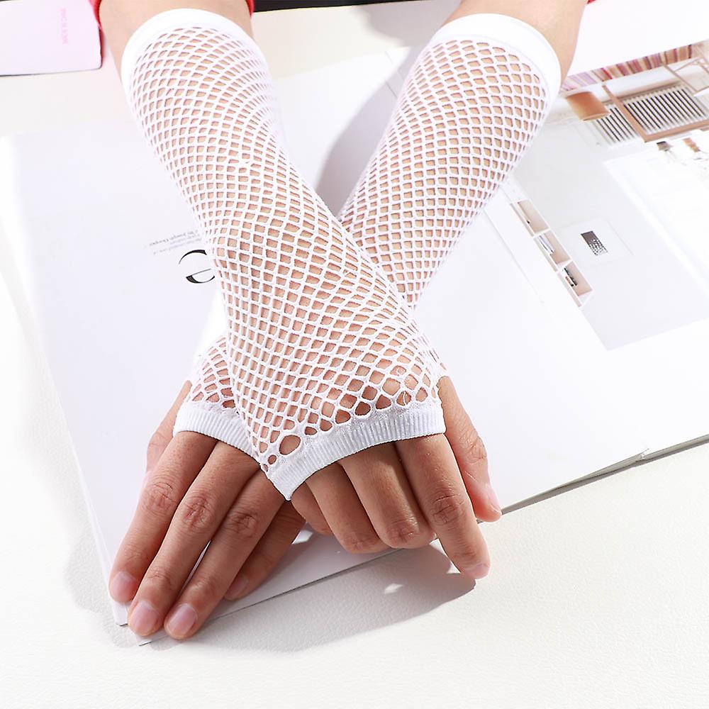 1 Pair New Fashion Neon Fishnet Fingerless Long Gloves