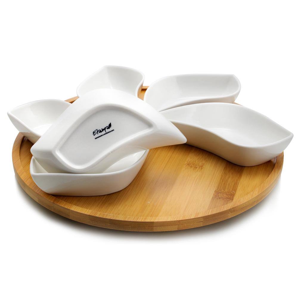 Elama Signature Modern Lazy Susan Appetizer and Condiment Server Set 98596455M