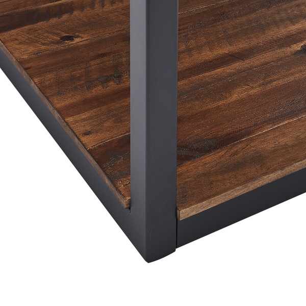 Carbon Loft Ciaravino Rustic Wood End Table with Drawer and Low Shelf