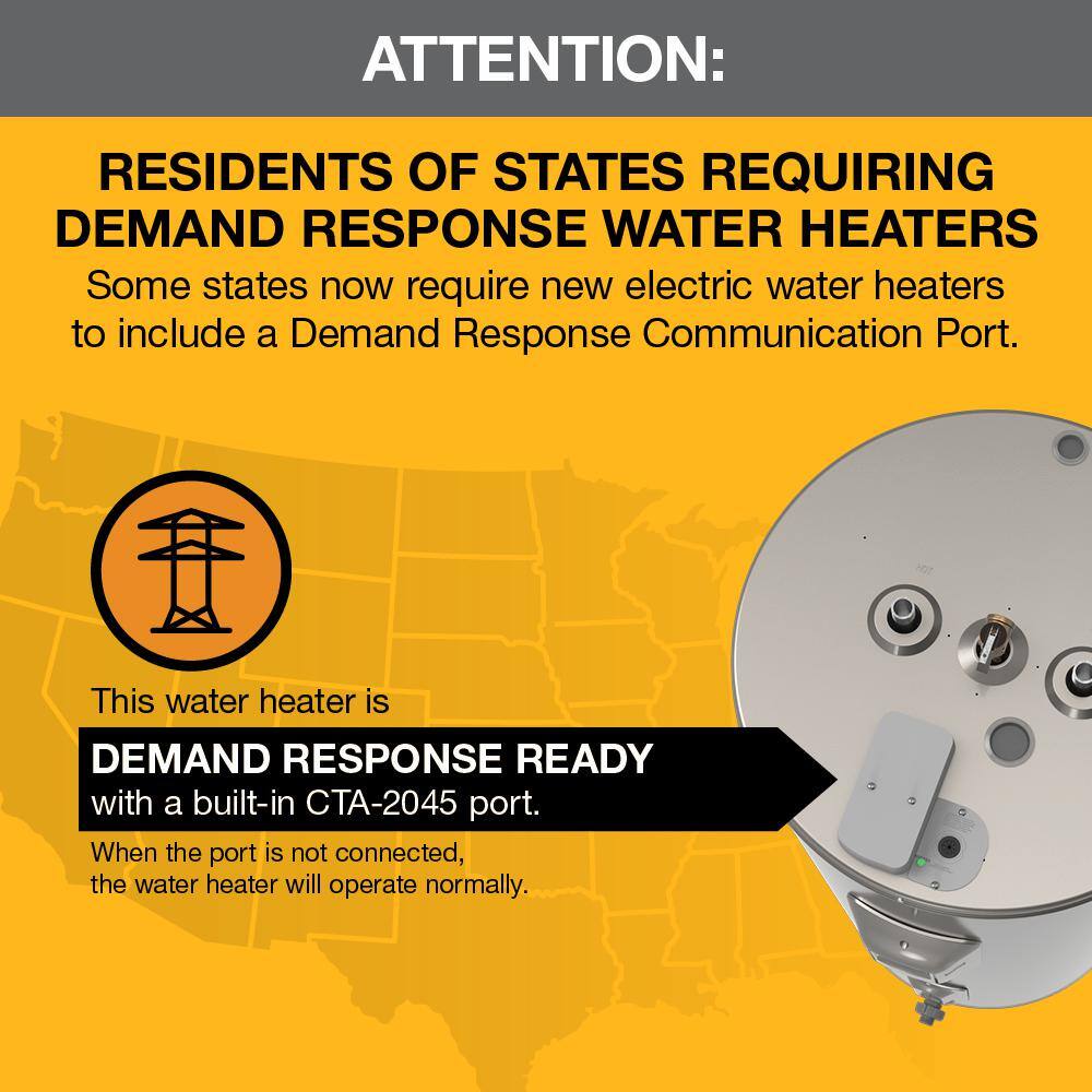 Rheem Gladiator 50 Gal. Medium 12-Year 4500W Electric Tank Water Heater with Leak Detection Auto Shutoff – WA OR Version XE50M12CG45U0