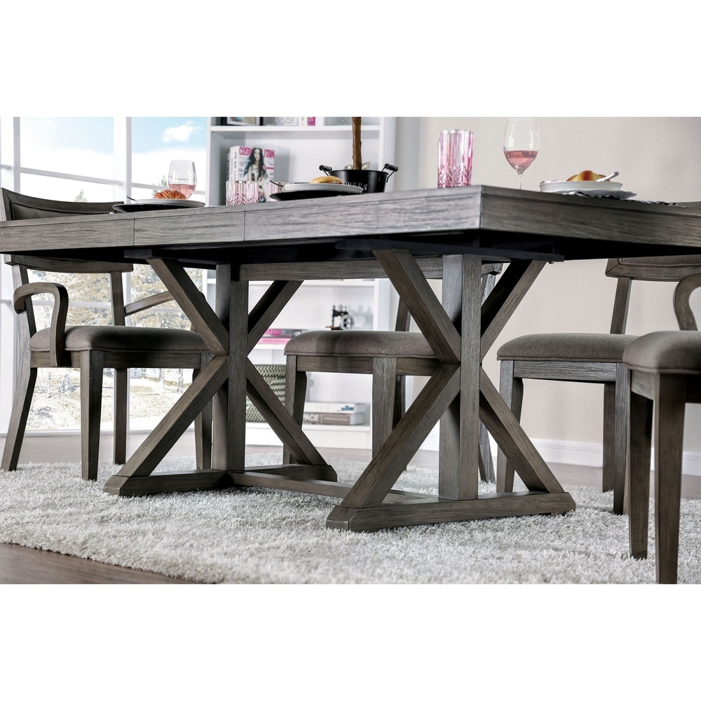 Millner Rustic Grey Solid Wood 5 Piece Expandable Dining Table Set by Furniture of America