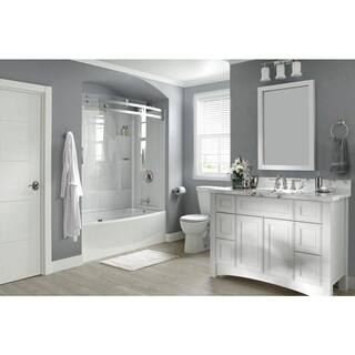 Delta Classic 400 Curve 60 in. W x 62 in. H Sliding Frameless Tub Door in Stainless B55910-6030-SS