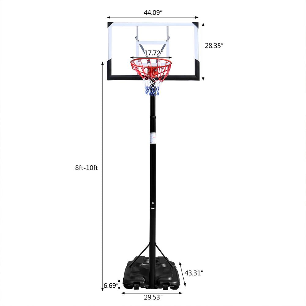 SalonMore Portable Basketball Adult Hoop System， Height Adjustable Outdoor Stand Backboard