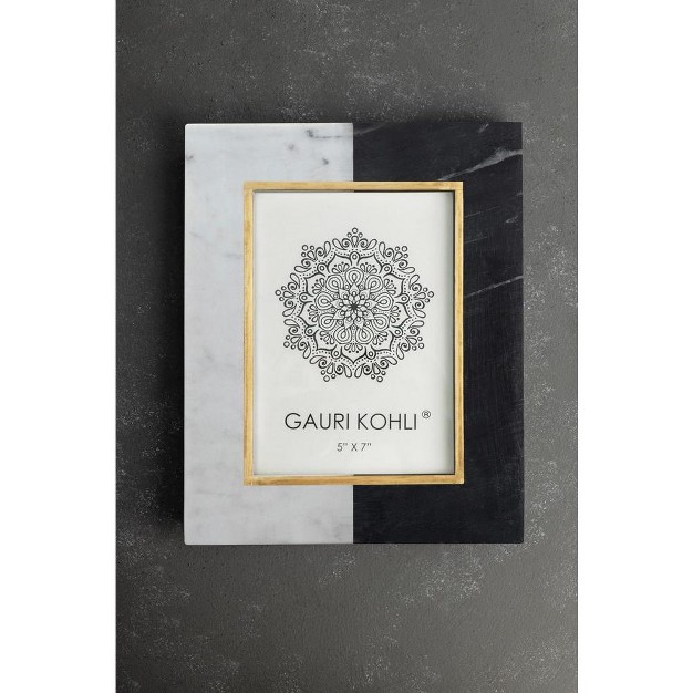 Gauri Kohli Bellissimo White Black Marble Picture Frame