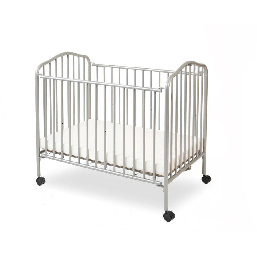 LA Baby Mini/Portable Folding Crib, Pewter