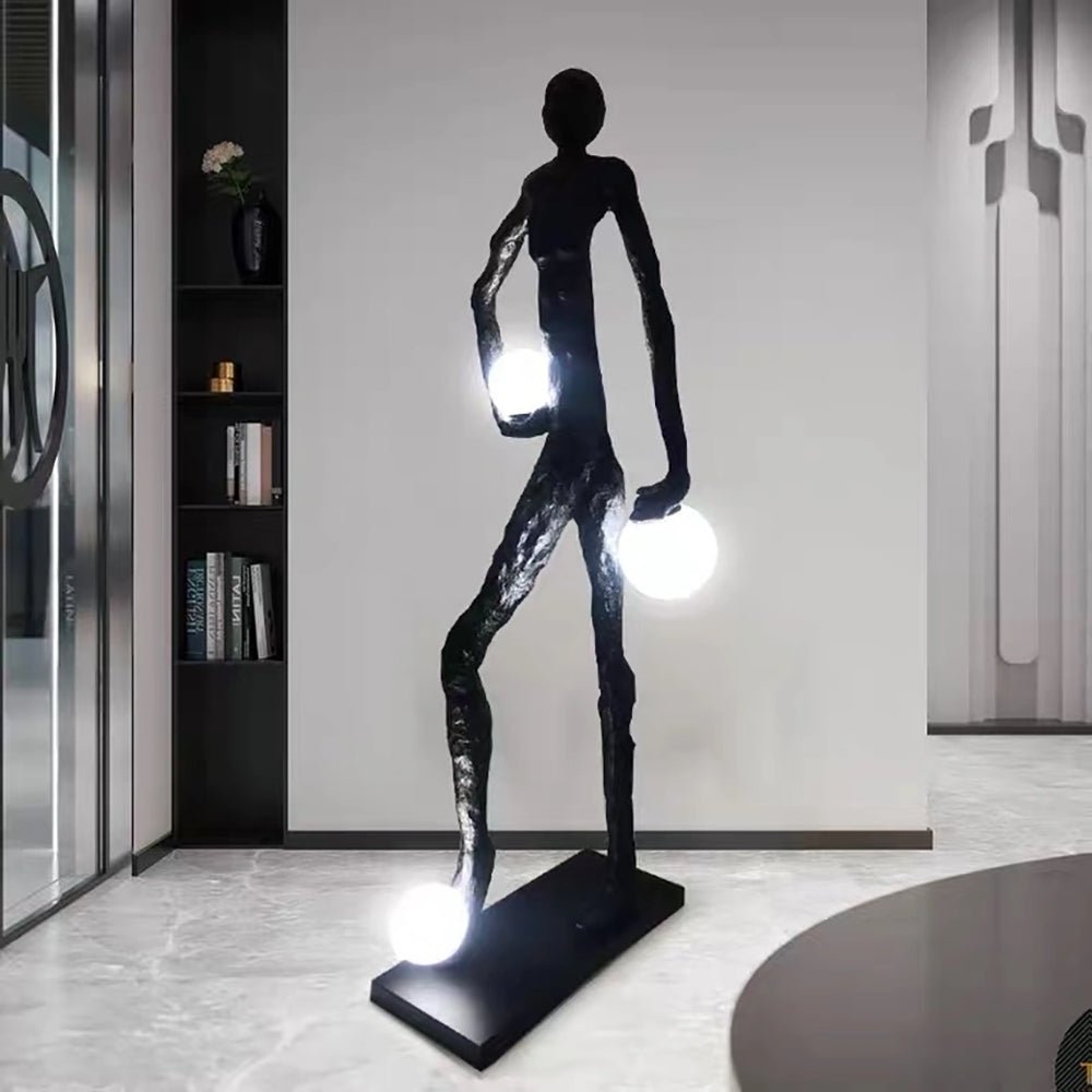 Kicking Ball Sculpture Character Floor Lamp