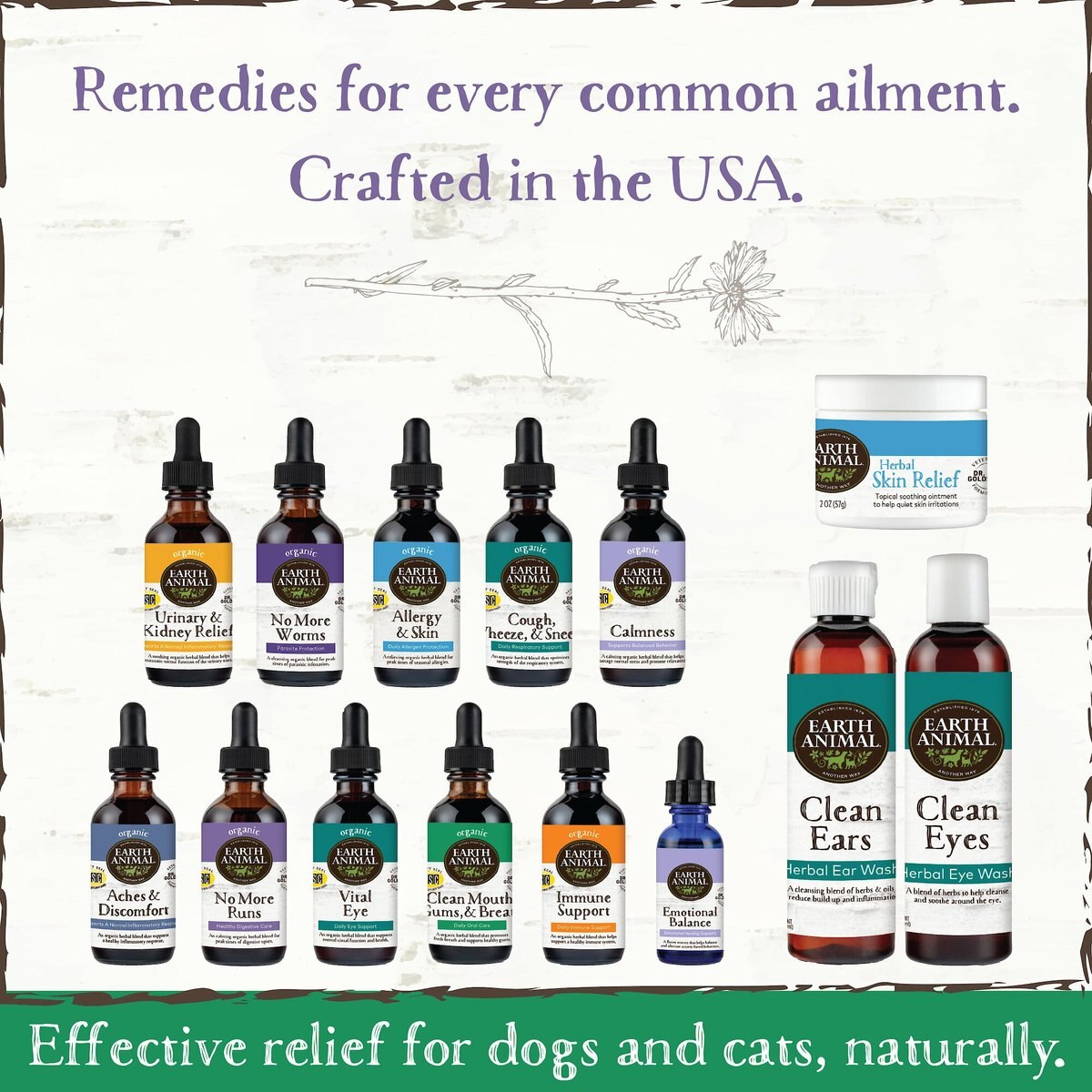 Earth Animal Natural Remedies Clean Mouth， Gums and Breath Liquid Homeopathic Dental Supplement for Dogs and Cats， 2-oz bottle