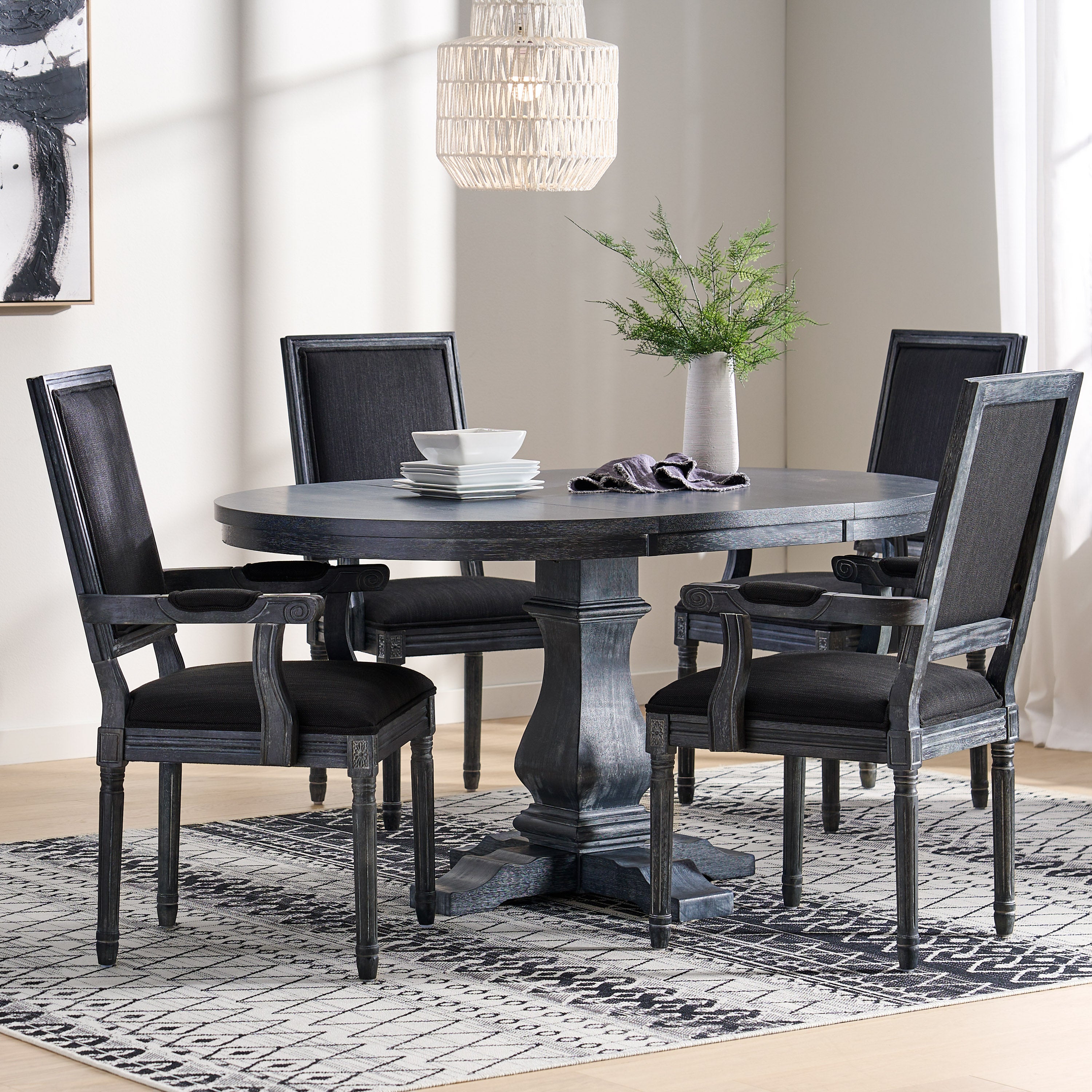 Ashlyn French Country Wood 5-Piece Expandable Dining Set