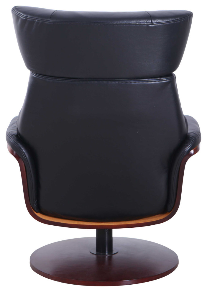 Sennet Recliner and Ottoman in Black Air Leather   Contemporary   Recliner Chairs   by Progressive Furniture  Houzz