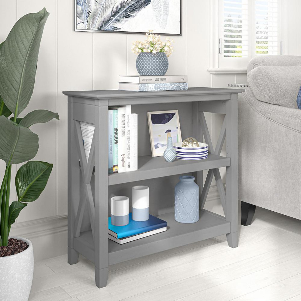 Bush Furniture  Key West Small 2 Shelf Bookcase   Farmhouse   Bookcases   by Homesquare  Houzz