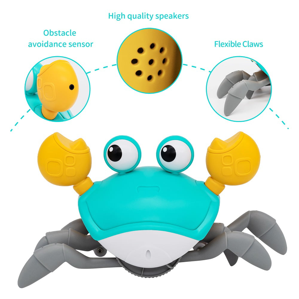 Crawling Crab Baby Toy， Tummy Time Toys Sensory Induction Crabs for Toddler Interactive Development