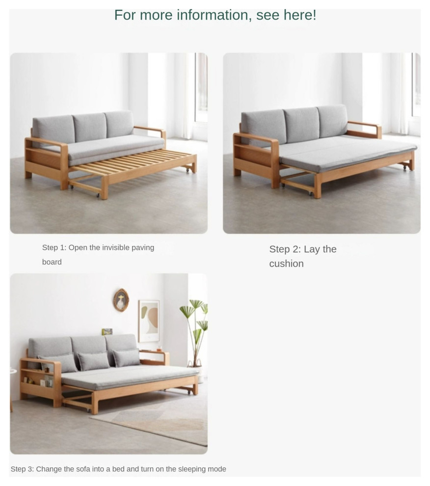 Oak  Beech Solid Wood Sleeper Sofa   Transitional   Sleeper Sofas   by GVAwood  Houzz