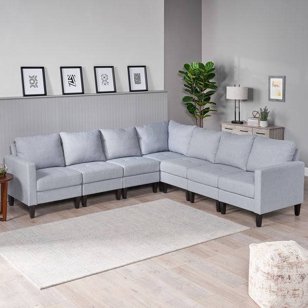 Zahra Fabric 7-piece Sectional Sofa Set by Christopher Knight Home