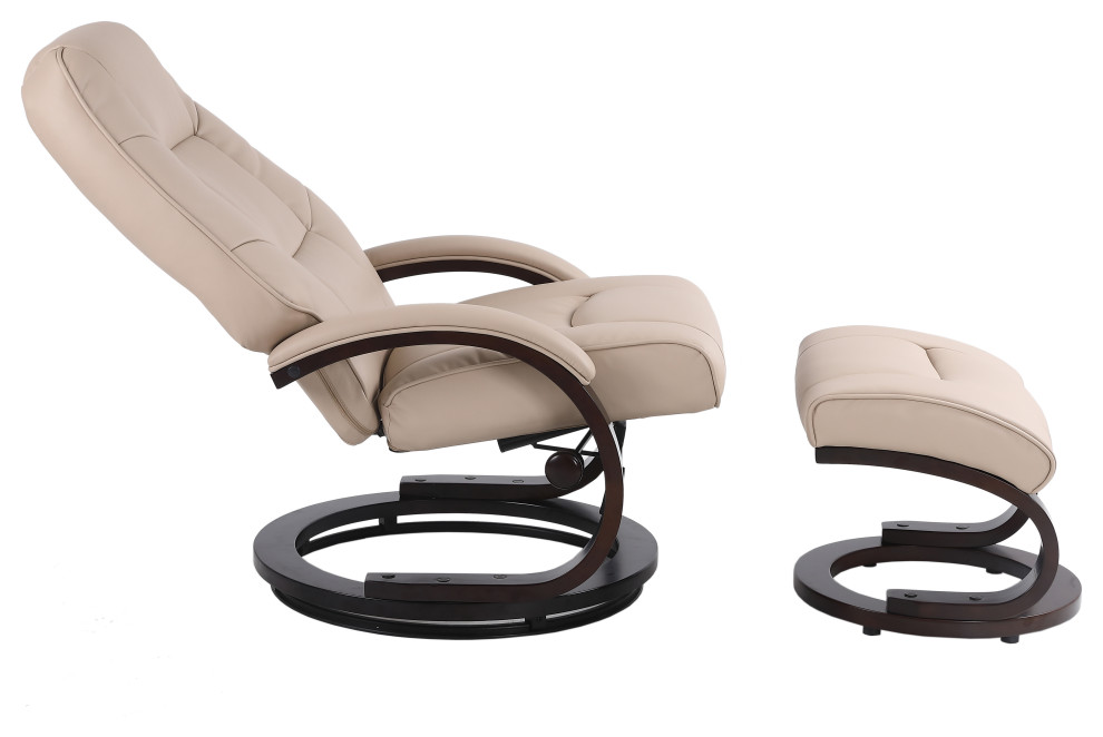 Sundsvall Recliner and Ottoman in Khaki Air Leather   Contemporary   Recliner Chairs   by Progressive Furniture  Houzz