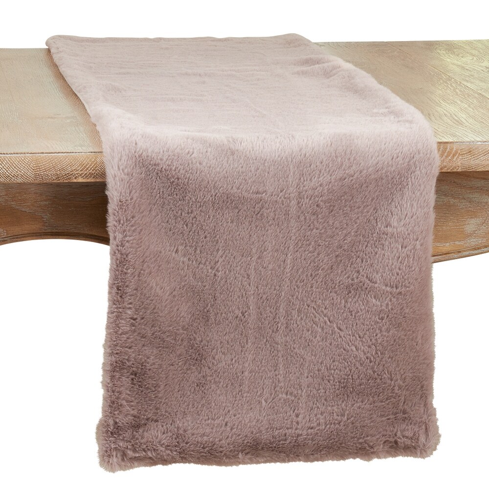 Table Runner With Faux Rabbit Fur Design