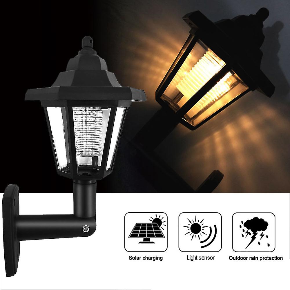 1pc Solar Panel L-ed Sensor Wall Light Hexagon Lamp Path Way Garden Fence Lamp No.236862