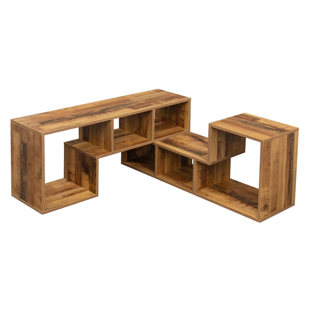 Double L Shaped TV Stand  Bookcase  Extendable   Twistable TV Cabinet