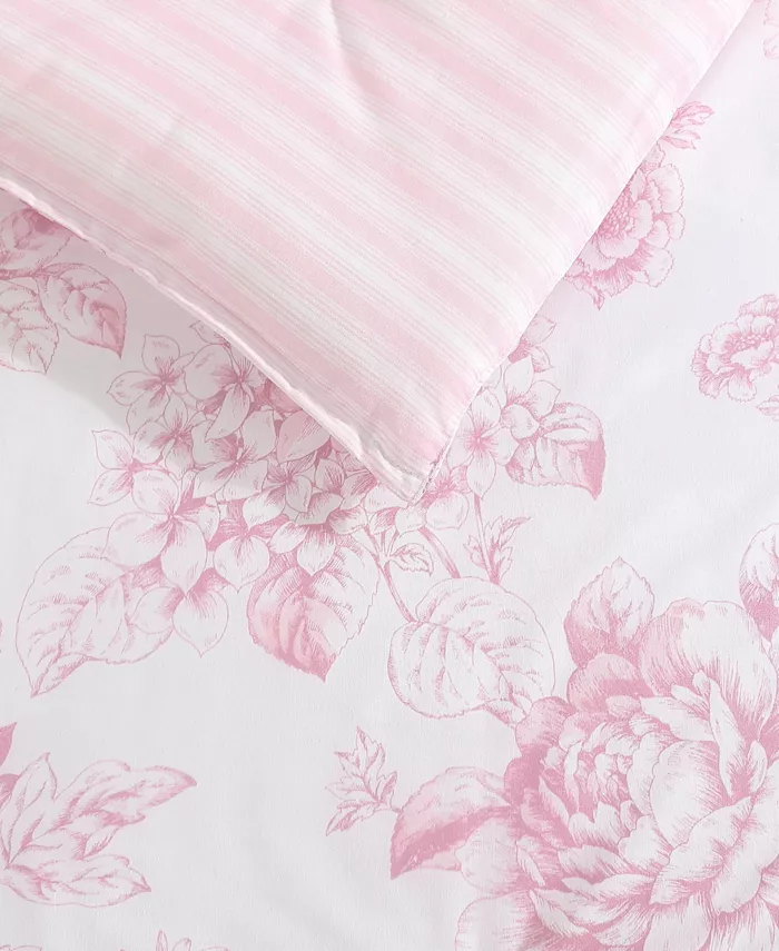 Laura Ashley Delphine Cotton Reversible 2 Piece Comforter Set， Twin XL