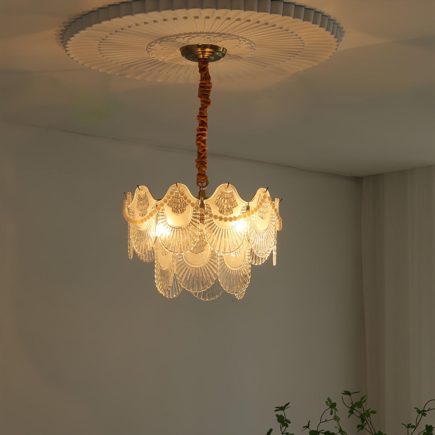 Pearl Glass Shell Chandelier