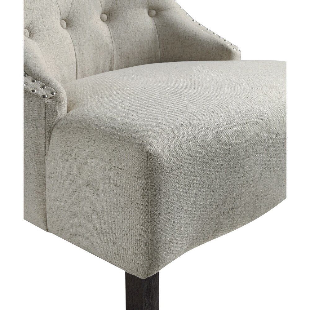 Evelyn Tufted Chair with Grey Wash Legs