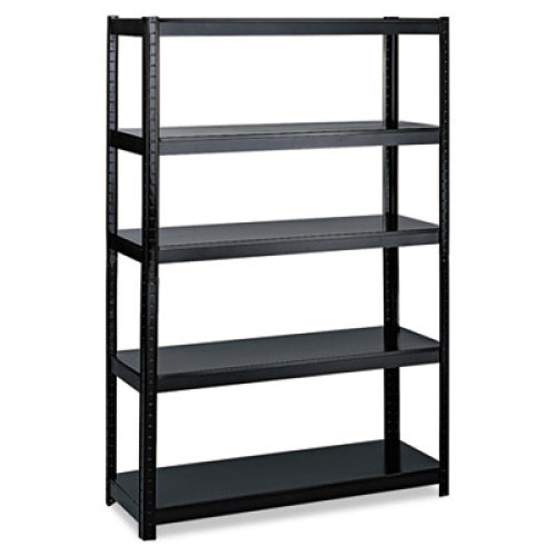 Safco Boltless Steel Shelving， Five-Shelf， 48w x 24d x 72h， Black (5244BL)