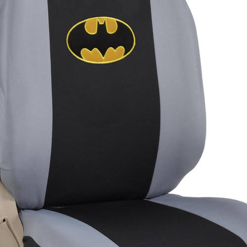 BDK Batman Car Seat Covers with Rubber Floor Mats， Trimmable Floor Liners with Durable Seat Protectors