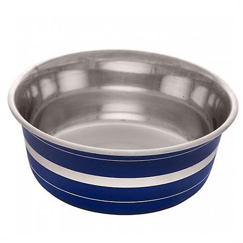 Dogit Anti-Slip Stainless Steel Feeder Blue Stripe