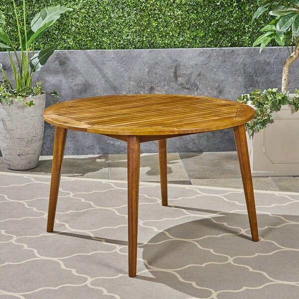 Outdoor Circular Wooden Dining Table，Made of Acacia Wood，Suitable for Outdoor Activities such as Courtyards