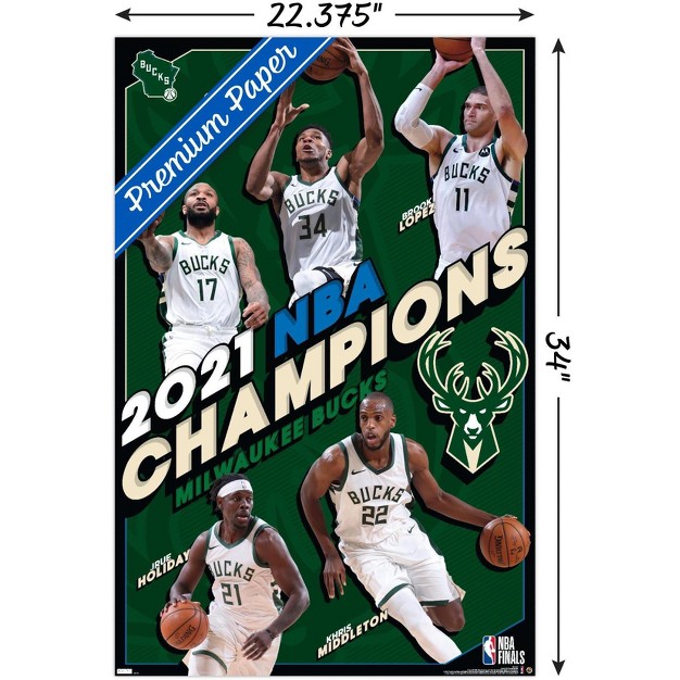 Trends International Nba Milwaukee Bucks 2021 Nba Finals Champions Unframed Wall Poster Prints