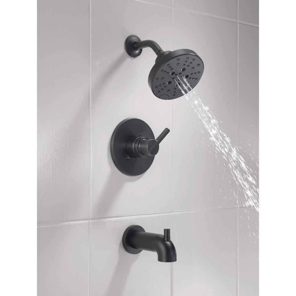 Delta Nicoli SingleHandle 5Spray Tub and Shower Faucet with H2OKinetic Technology in Matte Black