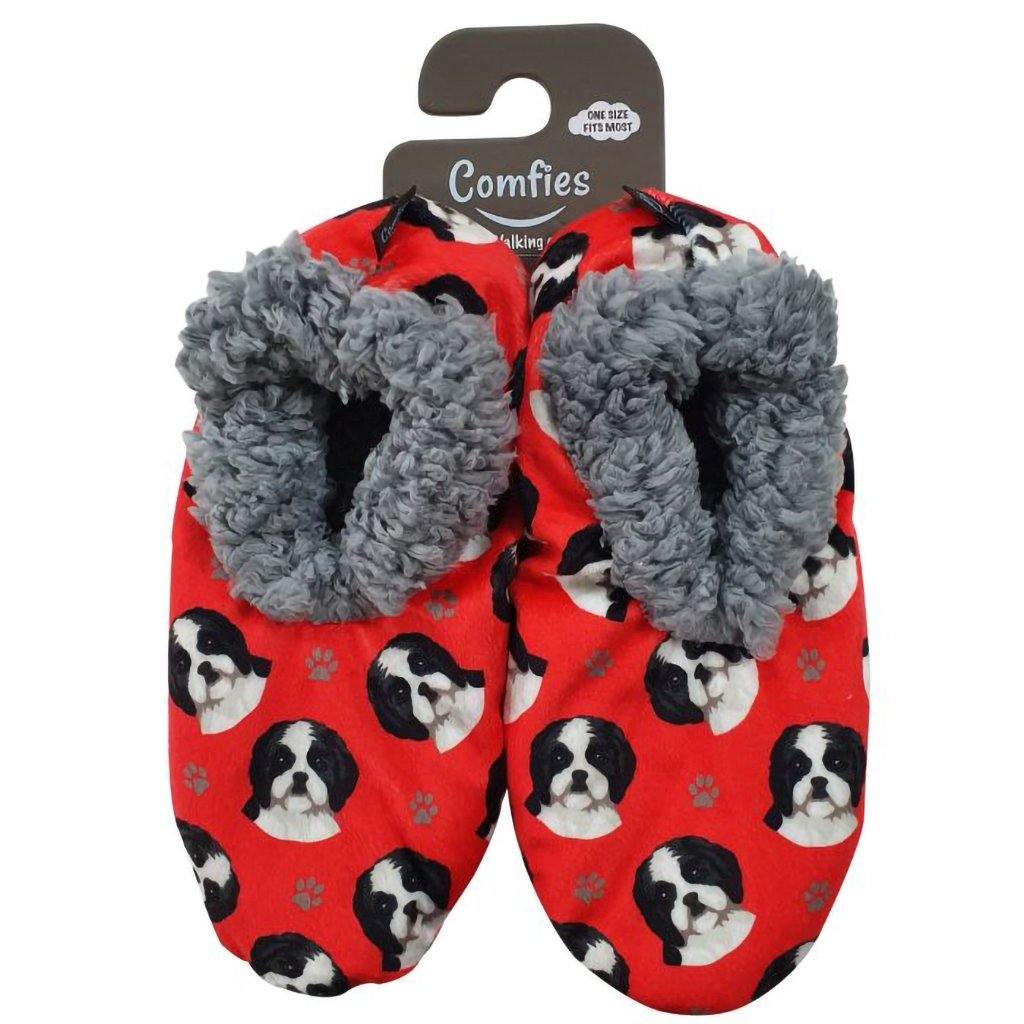 Comfies   Slippers - Black Shih Tzu