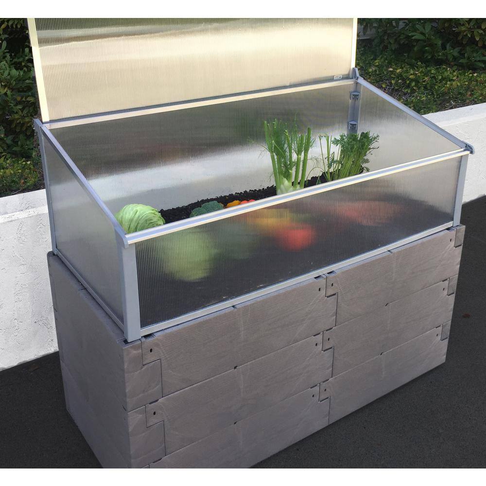 Exaco 51 in. W x 24 in. D x 39.75 in. H Timber Raised Bed with Cold Frame Timber