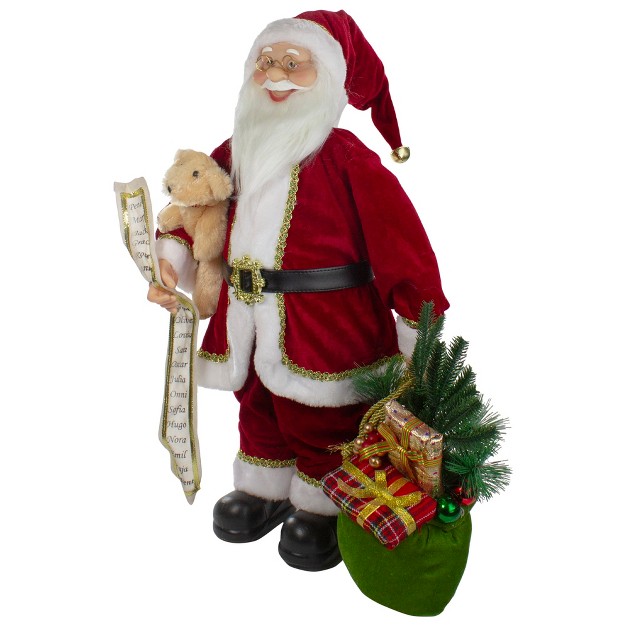 Northlight 2 x27 Standing Santa Christmas Figure With Presents And A Naughty Or Nice List