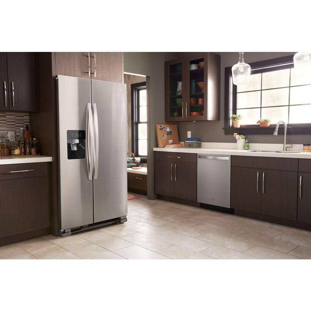 Whirlpool 24.6 cu. ft. Side by Side Refrigerator in Fingerprint Resistant Stainless Steel WRS325SDHZ