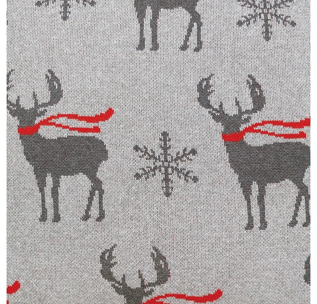 X 20 quot Deer Scarf Christmas Holiday Knitted Throw Pillow