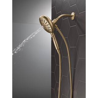 Delta 7-Spray Patterns 1.75 GPM 6.19 in. Wall Mount Handheld Shower Head with SureDock Magnetic in Lumicoat Champagne Bronze 54910-CZ-PR-PK