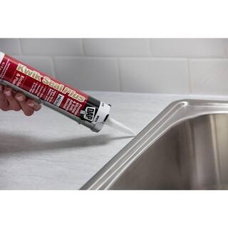 DAP Kwik Seal Plus 10.1 oz. White Premium Kitchen and Bath Siliconized Caulk 18510