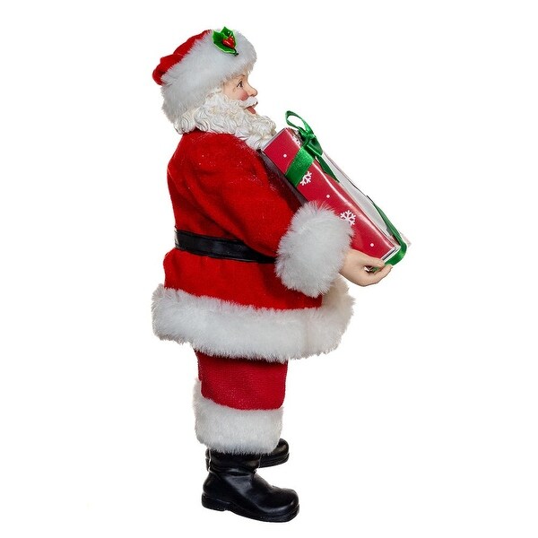 Kurt Adler 10.5Inch Fabriché Santa With Box of Donuts