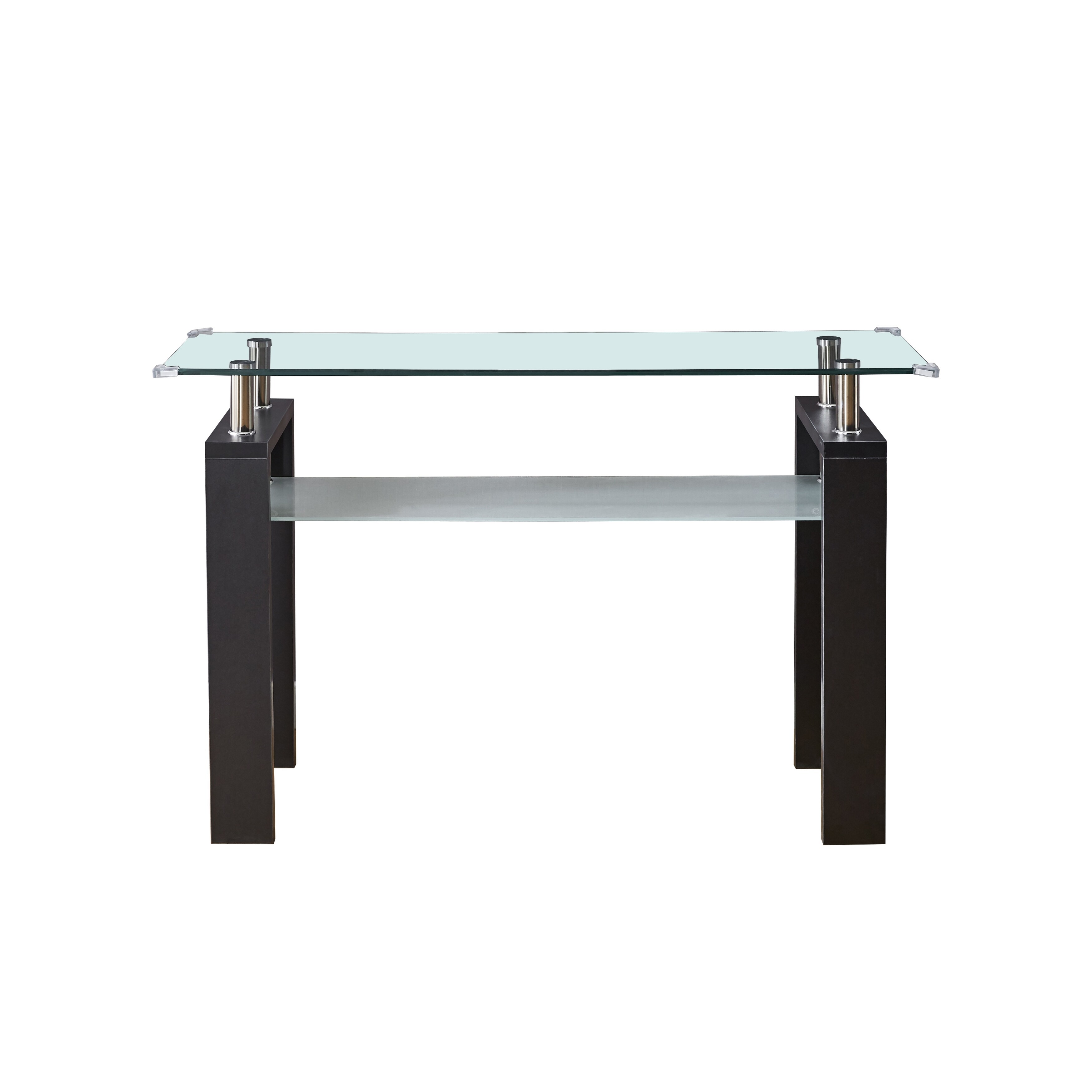 MDF Console Table， Tempered Glass Top