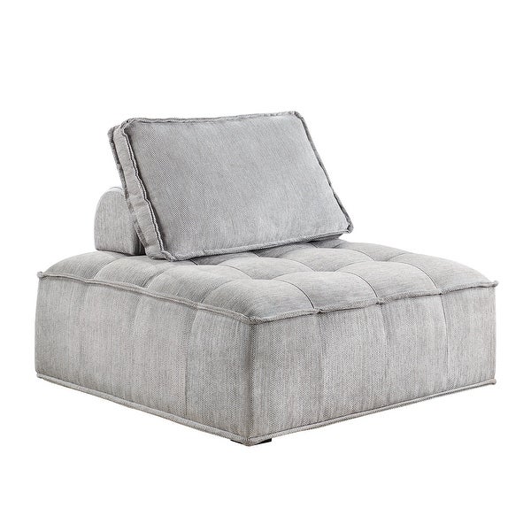 Upholstered Seating Armless Accent Chair Oversized Leisure Sofa Lounge Chair Lazy Sofa Barrel Chair， for Livingroom， Gray