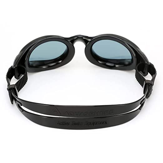 Aquasphere Kaiman Adult Swimming Goggles - The Original Curved Lens Goggle, Comfort & Fit for the Active Swimmer | Unisex Adult, Smoke Lens, Black/Black Frame